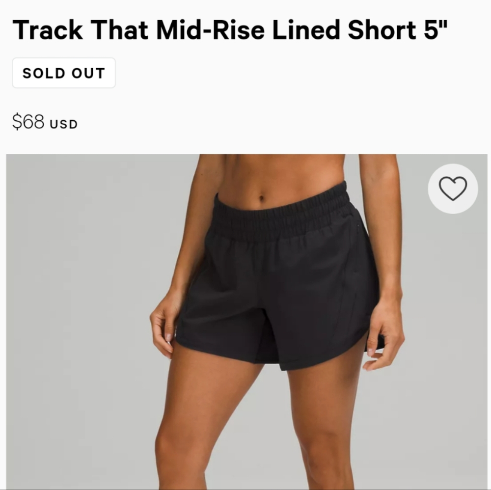 Lululemon Track That running shorts black sz6